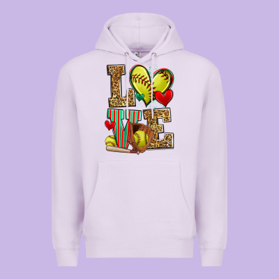 Love Softball Premium Hoodie Designed By Zillion Design Studio