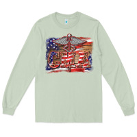 Matcha patriotic nurse certified medical assistant medilcal symbol background Long Sleeve Tee - BarkalooDesign