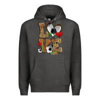 Charcoal Heather love soccer Premium Hoodie - Zillion Design Studio