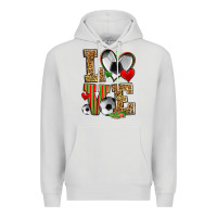 Dove Grey love soccer Premium Hoodie - Zillion Design Studio