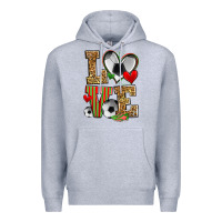 Heather Grey love soccer Premium Hoodie - Zillion Design Studio