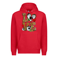 Red love soccer Premium Hoodie - Zillion Design Studio