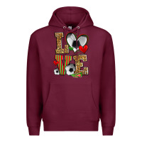 Burgundy love soccer Premium Hoodie - Zillion Design Studio
