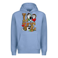 Colony Blue love soccer Premium Hoodie - Zillion Design Studio
