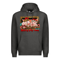 Charcoal Heather merry pig mas Premium Hoodie - RanaPortraitStore