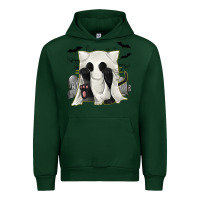 Forest Green Ghost Cat Urban Hoodie - texasbilliewilder