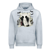 Heather Grey Ghost Cat Urban Hoodie - texasbilliewilder
