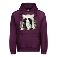 Mauve Wine Ghost Cat Urban Hoodie - texasbilliewilder