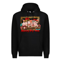 Black merry pig mas Premium Hoodie - RanaPortraitStore