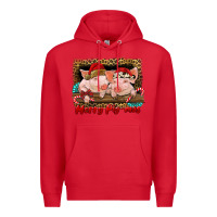 Red merry pig mas Premium Hoodie - RanaPortraitStore