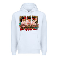 White merry pig mas Premium Hoodie - RanaPortraitStore
