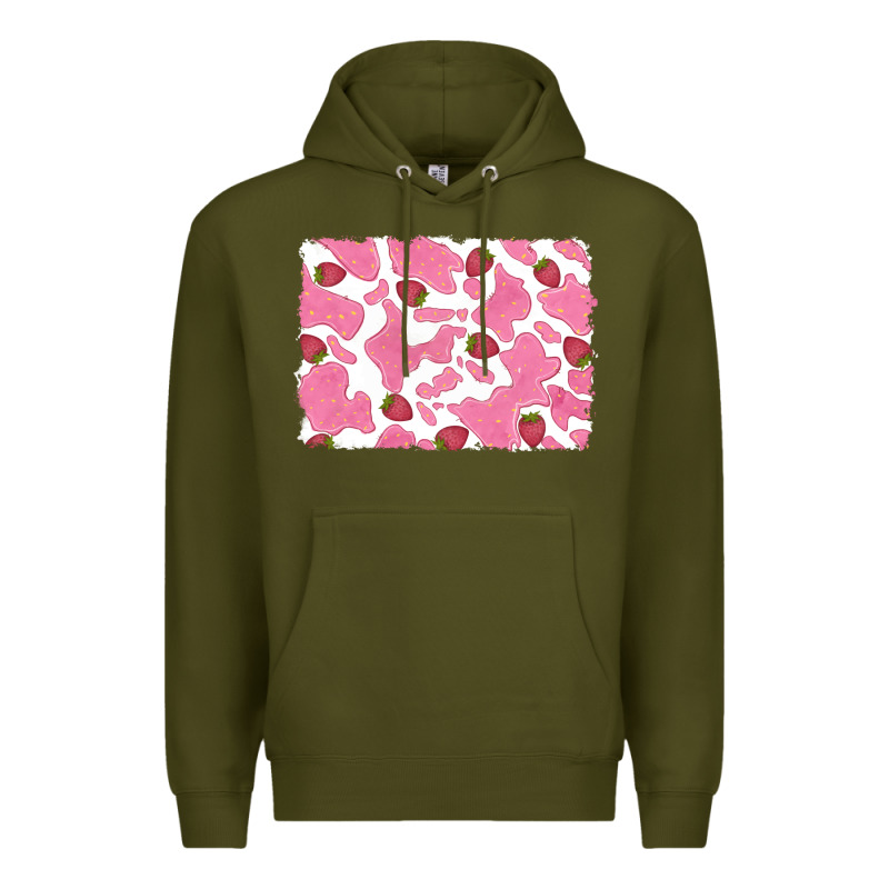 Distressed Strawberry Milkshake Cowhide Premium Hoodie by RanaPortraitStore | Teevron