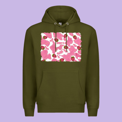 Distressed Strawberry Milkshake Cowhide Premium Hoodie Designed By Ranaportraitstore