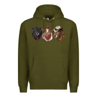 Army Green Hangin With My Heifers Premium Hoodie - RanaPortraitStore