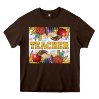 Chocolate Brown Teacher Heavy Core Tee - LillyAllenDesigns