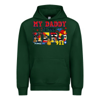 Forest Green my daddy is my hero dispatcher Urban Hoodie - Zillion Design Studio