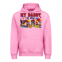 Fuchsia Pink my daddy is my hero dispatcher Urban Hoodie - Zillion Design Studio
