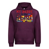 Mauve Wine my daddy is my hero dispatcher Urban Hoodie - Zillion Design Studio