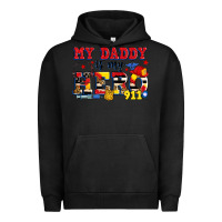 Pigment Black my daddy is my hero dispatcher Urban Hoodie - Zillion Design Studio