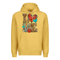 Antique Gold love basketball Premium Hoodie - Zillion Design Studio