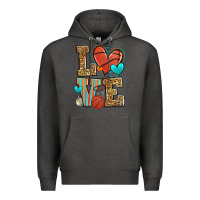 Charcoal Heather love basketball Premium Hoodie - Zillion Design Studio