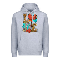 Heather Grey love basketball Premium Hoodie - Zillion Design Studio