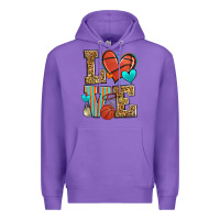 Purple love basketball Premium Hoodie - Zillion Design Studio
