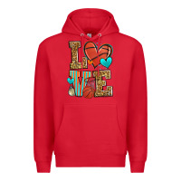 Red love basketball Premium Hoodie - Zillion Design Studio