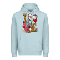 Blue Mist love baseball Premium Hoodie - Zillion Design Studio