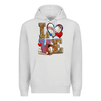 Dove Grey love baseball Premium Hoodie - Zillion Design Studio