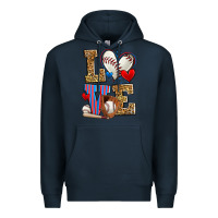 Navy love baseball Premium Hoodie - Zillion Design Studio
