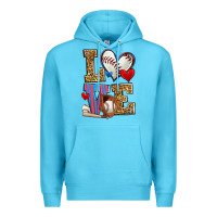 Ocean Blue love baseball Premium Hoodie - Zillion Design Studio
