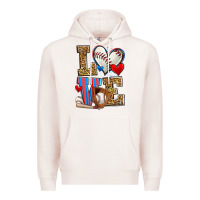 Pale Pink love baseball Premium Hoodie - Zillion Design Studio