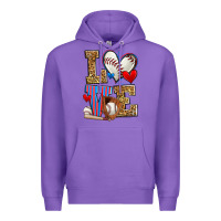 Purple love baseball Premium Hoodie - Zillion Design Studio