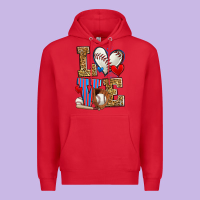 Love Baseball Premium Hoodie Designed By Zillion Design Studio
