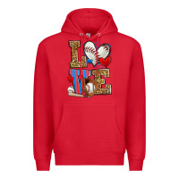 Red love baseball Premium Hoodie - Zillion Design Studio