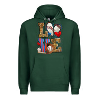 Sports Green love baseball Premium Hoodie - Zillion Design Studio
