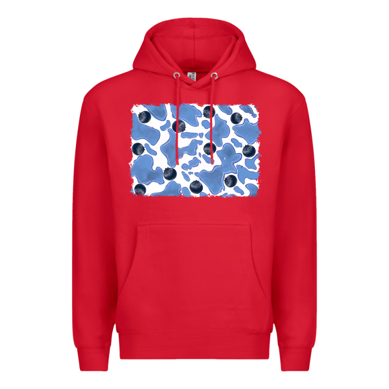 Distressed Blueberry Milkshake Cowhide Premium Hoodie by RanaPortraitStore | Teevron
