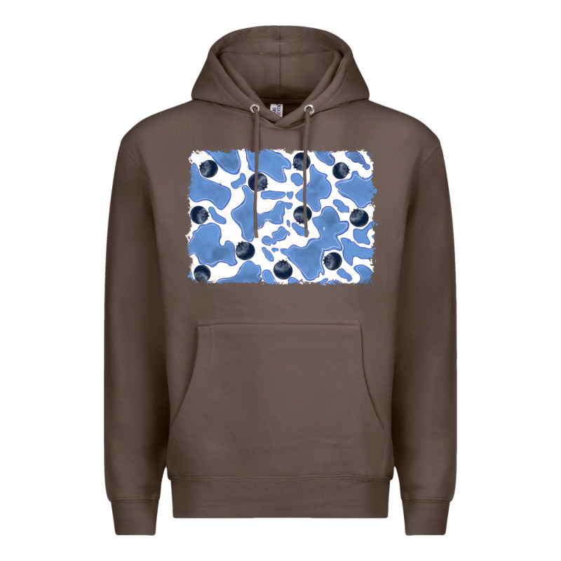 Distressed Blueberry Milkshake Cowhide Premium Hoodie by RanaPortraitStore | Teevron