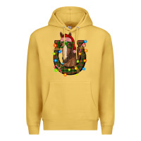 Antique Gold christmas horseshoe with horse Premium Hoodie - RanaPortraitStore