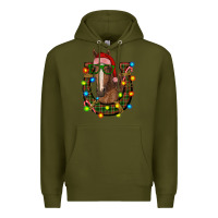 Army Green christmas horseshoe with horse Premium Hoodie - RanaPortraitStore