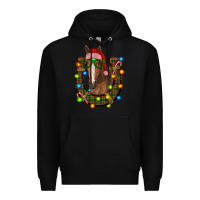 Black christmas horseshoe with horse Premium Hoodie - RanaPortraitStore