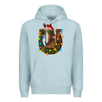 Blue Mist christmas horseshoe with horse Premium Hoodie - RanaPortraitStore