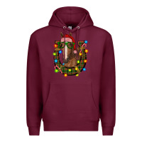 Burgundy christmas horseshoe with horse Premium Hoodie - RanaPortraitStore