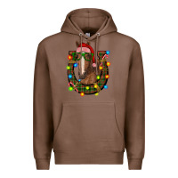 Chestnut christmas horseshoe with horse Premium Hoodie - RanaPortraitStore