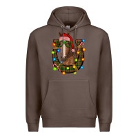 Coffee christmas horseshoe with horse Premium Hoodie - RanaPortraitStore