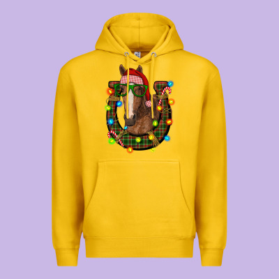 Christmas Horseshoe With Horse Premium Hoodie Designed By Ranaportraitstore