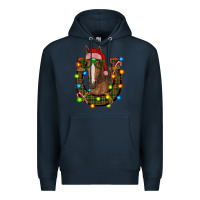 Navy christmas horseshoe with horse Premium Hoodie - RanaPortraitStore