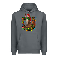 Rock christmas horseshoe with horse Premium Hoodie - RanaPortraitStore