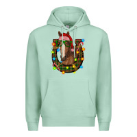 Seafoam christmas horseshoe with horse Premium Hoodie - RanaPortraitStore